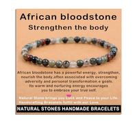 SHFJASBNUMG Gemstone Stretch Elastic Bracelet Crystal Healing Reiki Nature's Beauty and Spiritual Essence Unisex (4mm, African Bloodstone (Strengthen the body))