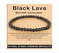 SHFJASBNUMG Gemstone Stretch Elastic Bracelet Crystal Healing Reiki Nature's Beauty and Spiritual Essence Unisex (8mm, Black Lava (Warmth Generator))