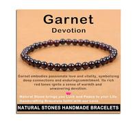 SHFJASBNUMG Gemstone Stretch Elastic Bracelet Crystal Healing Reiki Nature's Beauty and Spiritual Essence Unisex (6mm, Garnet (Devotion))