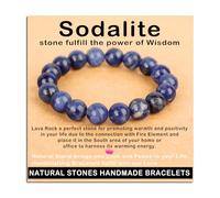 SHFJASBNUMG Gemstone Stretch Elastic Bracelet Crystal Healing Reiki Nature's Beauty and Spiritual Essence Unisex (6mm, Blue Sodalite)