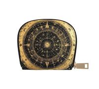 SHFJASBNUMG Golden Mandala Astrology Card Pack Astrology Leather Bag Golden Mandala Wallet Running Athletes - Hands-Free Essential Carrier 9X11CM