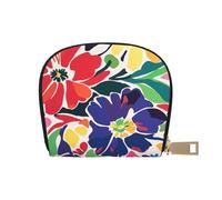 SHFJASBNUMG Leaves Leather Bag Watercolor Wallet Abstract Floral Leaves Card Pack Outdoor Adventurers - Durable Card case for Trails 9X11CM