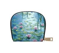 SHFJASBNUMG Lotus Flowers Leather Bag Green Willow Branches Wallet Water Lilies Card Pack Outdoor Adventurers - Durable Card case for Trails 9X11CM