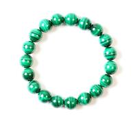 SHFJASBNUMG Natural Malachite Bracelet for Men Women | AAA Original 10MM Round Malachite Energe Stone Beads Gemstone | Yoga Bracelets Spiritual Gift