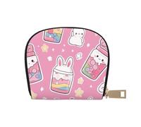 SHFJASBNUMG Pink Rabbit Card Pack Kawaii Rabbit Leather Bag Pink Kawaii Rabbit Wallet Cruise Ship Passengers - Cabin Key and Charge Card case 9X11CM