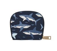 SHFJASBNUMG Shark Card Pack Angry Sharks Leather Bag Cute Shark Wallet Cruise Ship Passengers - Cabin Key and Charge Card case 9X11CM