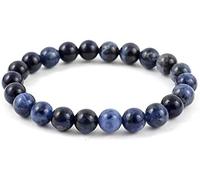 SHFJASBNUMG Sodalite Bracelet 8mm Blue White Round Stretch Genuine Gemstone Crystal Healing Holiday Casual Style