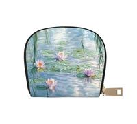 SHFJASBNUMG Water Lilies Wallet Lotus Flowers Card Pack Green Willow Branches Leather Bag Minimalist EDC Fans - Essential Daily Carry Solution 9X11CM