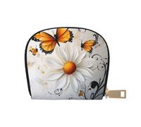 SHFJASBNUMG White Daisy Floral Wallet Butterfly Card Pack Flowers Leather Bag Amusement Park Goers - Fast Pass and Payment Cards 9X11CM