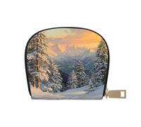 SHFJASBNUMG White Winter Snowy Scene Wallet Blue Nature Landscape Painting Card Pack Snow Leather Bag Urban Explorers - Compact Carry for City Adventures 9X11CM