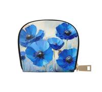 SHFJASBNUMG Wildflower Wallet Flower Card Pack Blue Bloosm Painting Leather Bag Urban Explorers - Compact Carry for City Adventures 9X11CM