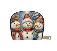 SHFJASBNUMG Winter Xmas Leather Bag Christmas Snowman Wallet Cute Snowman Card Pack Concert Attendees - Ticket and ID Security 9X11CM