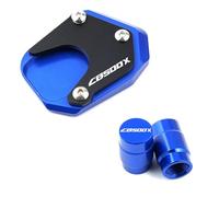 SHFT Compatible with CB500X CB 500 X CB 500X 2013-2022 2021 2020 Motorcycle Accessories Kickstand Foot Side Stand Enlarge Pad & Valve Caps(Color:Orange)(Blue Combo)