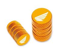 SHFT Compatible with CBR 125R 954 600 F4i 650F 650R 1100XX 1000F CBR 600RR 1000RR Motorcycle Wheel Tire Rim Valve Stem Caps Covers(Orange)(Golden)