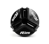 SHFT Compatible With R125 YZF R125 2010-2023 Accessories Motorcycle Aluminum Front Rear Brake Fluid Reservoir Cover Engine Oil Filler Cap(Color:1 rear cap-grey)(1 filler cap-black)