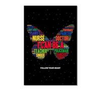 SHFTQXSLAT Career Exploration Posters, Inspirational and Motivational Wall Art for Elementary Middle School Classroom Bulletin Board(Framed,16x24inch(40x60cm))