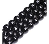 SHG Store 14mm Round Black Agate Beads Strand 15 Inch Jewelry Making Beads