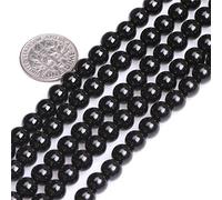 SHG Store 6mm Round Black Agate Beads Strand 15 Inch Jewelry Making Beads