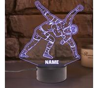 SHGAHINA Personalized Wrestling Night Light,Custom Name Led Lamp 16 Colors Dimmable with Remote Control Smart Touch,Christmas Birthday Gift for Teen Kids Boys Men Bedroom Decor
