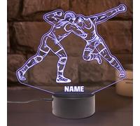 SHGAHINA Personalized Wrestling Night Light,Custom Name Led Lamp 16 Colors Dimmable with Remote Control Smart Touch,Christmas Birthday Gift for Teen Kids Boys Men Bedroom Decor