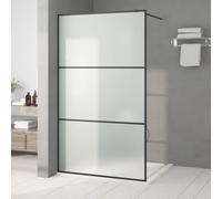 ShGaxin Walk-in Shower Wall Black 115x195 cm Frosted ESG Glass,Shower Glass Panel,Bathroom Screen