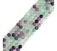 SHGbeads 6mm Frost Matte Multicolor Fluorite Quartz Crystal Semi Precious Gemstone Round Loose Beads for Jewellery Making DIY Handmade Craft Supplies 15"