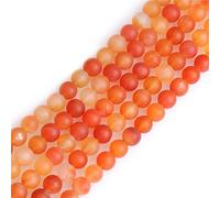 SHGbeads 6mm Frost Matte Red Carnelian Agate Semi Precious Gemstone Round Loose Beads for Jewellery Making DIY Handmade Craft Supplies 15"