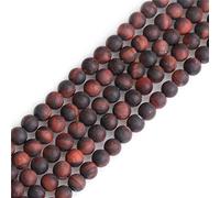 SHGbeads 6mm Frost Matte Red Tiger Eye Semi Precious Gemstone Round Loose Beads for Jewellery Making DIY Handmade Craft Supplies 15"