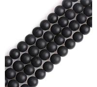 SHGbeads 8mm Frost Matte Black Agate Semi Precious Gemstone Round Loose Beads for Jewellery Making DIY Handmade Craft Supplies 15"