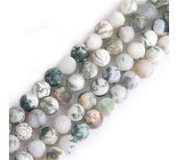 SHGbeads 8mm Frost Matte Green Tree Agate Semi Precious Gemstone Round Loose Beads for Jewellery Making DIY Handmade Craft Supplies 15"