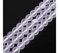 SHGbeads 8mm Frost Matte Rock White Quartz Crystal Semi Precious Gemstone Round Loose Beads for Jewellery Making DIY Handmade Craft Supplies 15"