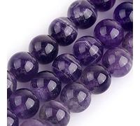 SHGbeads Amethyst Gemstone Loose Beads Natural Crystal Energy Healing Power for Jewellery Making Round 10mm 15''