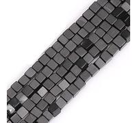 SHGbeads Black Agate Gemstone Loose Beads Natural Square Cube 4mm Crystal Energy Stone Healing Power for Jewellery Making 15''