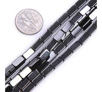 SHGbeads Black Hematite Gemstone Loose Beads Natural Energy Healing Power for Jewellery Making Rectangle 4x9mm 15''