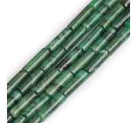SHGbeads Gorgeous Natural Green Canada Jade Gemstone Column Tube 4x13mm Loose Beads for Jewellery Making Approxi 15 inch 30pcs 1 Strand