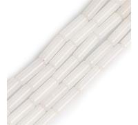SHGbeads Gorgeous Natural White Agate Semi Precious Gemstone Column Tube 4x13mm Loose Beads for Jewellery Making Approxi 15 inch 30pcs 1 Strand