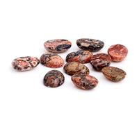 SHGbeads Leopard Skin Oval Round Cabochon Flat Back Dome for Jewellery Ring Pendant Making 10x14mm 5 Pcs