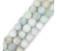 SHGbeads Matte Blue Aquamarine Gemstone Semi Precious Round 10mm Loose Beads for Jewellery Making DIY Bracelet Necklace Crafts 15'' Big Hole 1.5mm-2mm