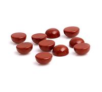 SHGbeads Natural Red Jasper Round Cabochon Flat Back Dome for Jewellery Ring Pendant Making 8mm 5 Pcs