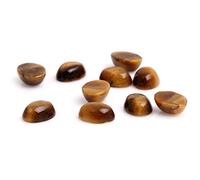 SHGbeads Yellow Tiger Eye Oval Cabochon Flat Back Dome for Jewellery Ring Pendant Making 6x8mm 5 Pcs