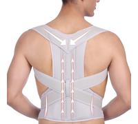 SHGDAIO Plus Size Posture Corrector For Women And Men, Back Straightener, Hunchback Correction, Spine Corrector, Back Pain Relief, Support Brace For Neck, Shoulder, And Back (Grey L)