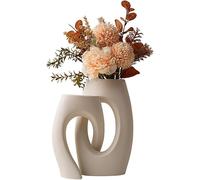 SHGDAIO Set of 2 Flower Vase Decorative Clay Pot Ornaments Vases Modern Handmade Ceramic Vase for Decor, Room Shelf Decor Vases for Centerpieces, Hotel, Weddings, Home Decor, Office (Color : Style B)