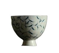 SHGUOMSC 45ml 6 * 6cm Blue and White Porcelain Tea Cup Coffee Goblet Mug Ceramic Wine Ice Cream for and Household Office(Ceramic Goblet- Spring Sprout)