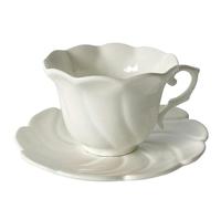 SHGUOMSC 60-200ml Chinese Porcelain Tea Cup Coffee Goblet Mug White Ceramic Footed Ice Cream Bowl for Adults Gifts(Rotating Cup and Disc)