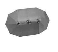 SHGUOMSC Double Sided Umbrella Replacement Canopy Cover 12 Ribs Beach Umbrella Top Replacement Fabric 15' Triple Parasol Replacement Cloth Anti-UV Canvas(Grey)