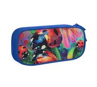 shgwehh Colorful Ladybird Printed Pencil Case Large Pen Bag Cute Pencil Box Pouch Office School Stationery Organizer for Girls Boys, Pink