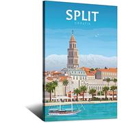 shgwehh Metal Tin Sign Croatia Split Split Cathedral Vintage Travel Tin Sign Rustic Decor Cave Coffee Shop Bar Bedroom Home Wall Decor Tin Sign 30x43CM