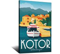 shgwehh Metal Tin Sign Montenegro Kotor St George's Rock Vintage Travel Tin Sign Rustic Decor Cave Coffee Shop Bar Bedroom Home Wall Decor Tin Sign 20x30CM