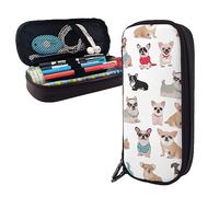 shgwehh Pencil Case Cute Chihuahua Pug Pattern Printed Big Capacity Pencil Case Pencil Pouch Simple Stationery Organizer for Office Travel Holder Box