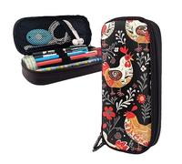 shgwehh Pencil Case Cute Rooster Chickens Printed Big Capacity Pencil Case Pencil Pouch Simple Stationery Organizer for Office Travel Holder Box
